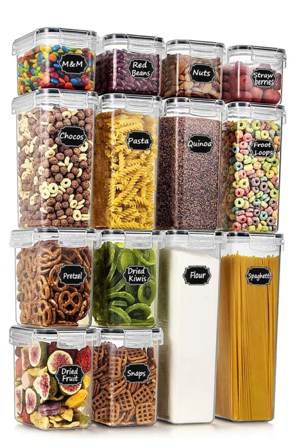 Airtight Food Storage Containers Set 14 pieces Kitchen and Pantry Organization