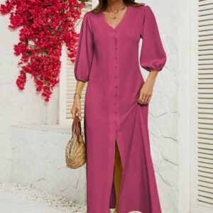 Women's V-neck Mid-length Elegant Dress