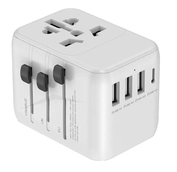 Universal Travel Adapter with Type-C and USB Charger, Worldplug International Electrical Socket