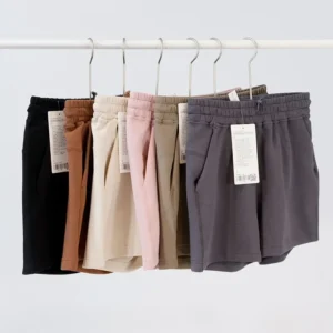 High Waist Cotton Short Pants for Sports and Yoga